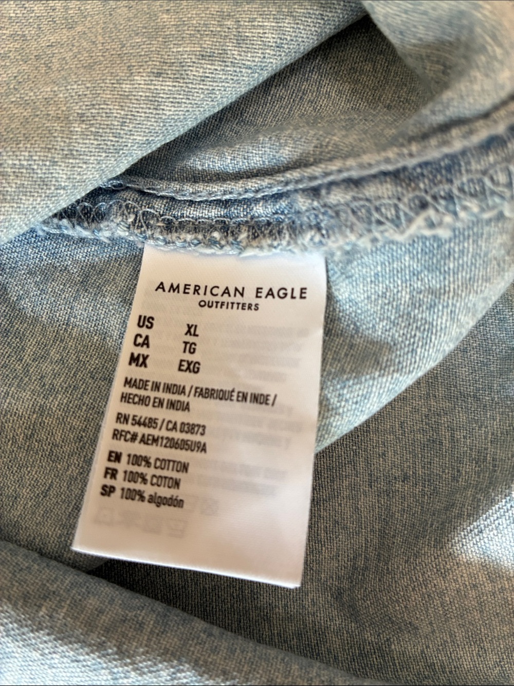 American Eagle Denim Strappy Babydoll Dress Size XL - Picture 7 of 11